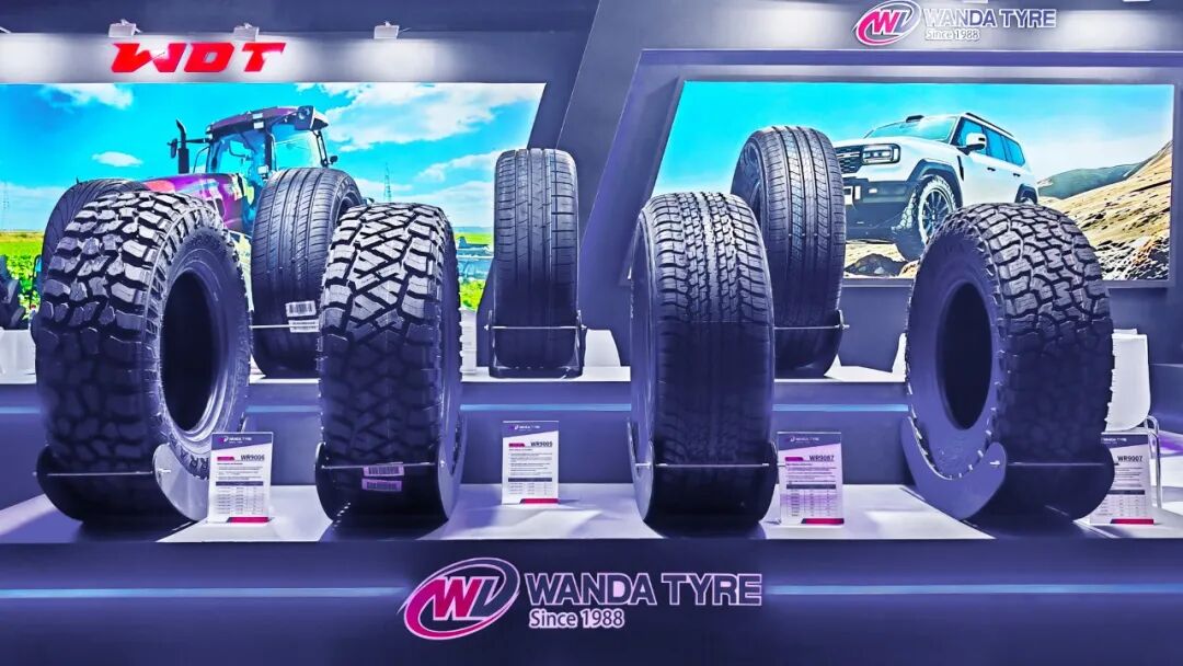 Wanda Tyre automotive tire display at the Shanghai tire exhibition